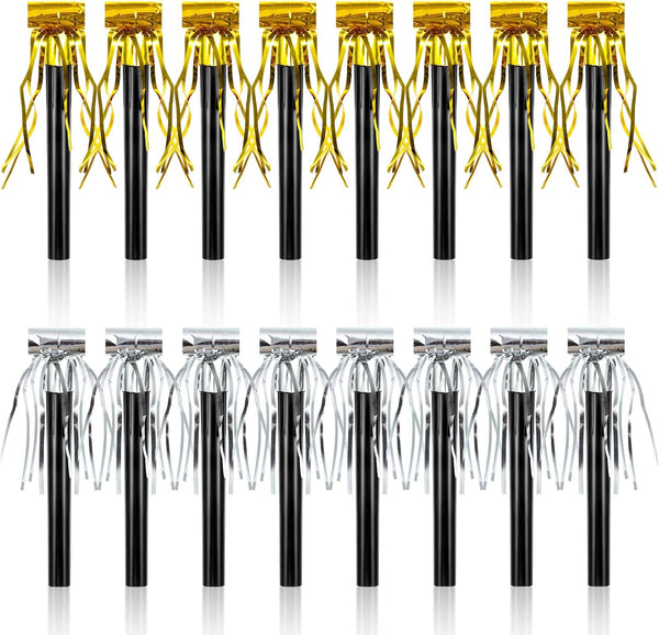 Sumind 36 Pieces Party Blower Noisemakers, Gold and Silver Musical Blowouts for Birthday Supplies