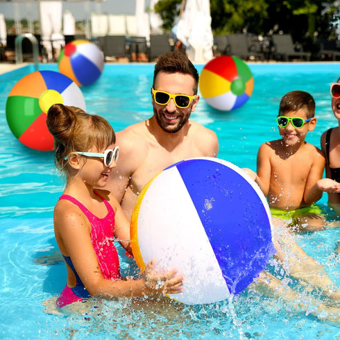 Honoson 30 Pieces 20 Inch Inflatable Beach Balls - Large Blow Up Pool Game Toys for Summer Swimming Parties