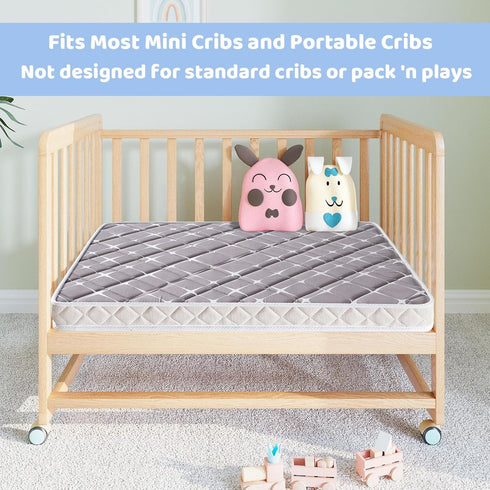 38x24x4 Inch- Mini Crib Mattress - Dual Sided with Firm Support and Comfort Foam- Breathable, Quiet and Odorless, Fits