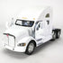 T700 1:68 Pullback KiNSMART Kenworth Container Truck, Scale, Die Cast Metal Model, White with Decals, Action