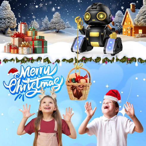 BAIWU 6+ Robot Toys for Kids,RC Robot with Gesture Sensing & LED Eyes,Star Projector and Music,Easter Gifts for Years