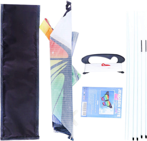 JEKOSEN Huge Butterfly Kite for Kids and Adults, Easy to Fly with Tail for Beach Trip, Park Family Outdoor Games