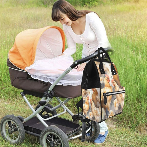 DWVTSLH Backpack Mummy Backpack Chicken duck Diaper Bag Multifunction Nappy Bags Waterproof Large Capacity Travel