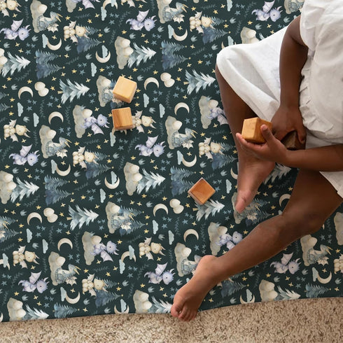 Fairytale Dragons Baby Blanket for Boy Girl Cute Dragons Eggs Moon Stars Trees Swaddle Blanket Dreamy Animal Crib