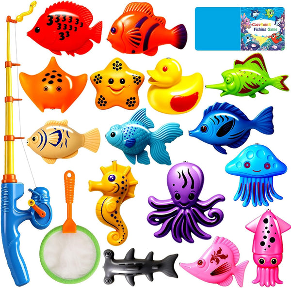 CozyBomB Magnetic Fishing Toys Game Set for Kids | Water Table Bathtub