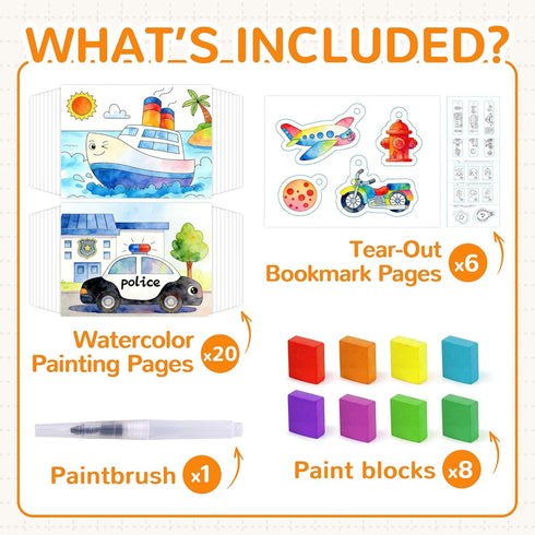Set 26 8 1-3 2-4 4-6 YPLUS Paint with Water Coloring Book for Toddlers, Mess Free Watercolor Painting with Brush, Pages