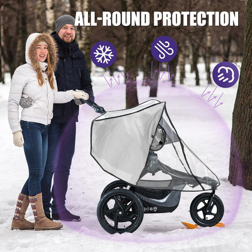 Salcod Stroller Rain Cover Compatible with BOB Gear Duallie Strollers, Weatherproof, Protect from Rain Sun Dust(Jogger