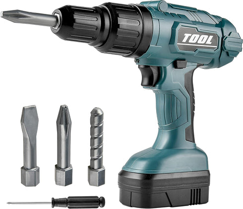 Toy Choi's Toy Drill Set for Kids - Electric Pretend Play Tool with Realistic Sound & Action, Construction Toy for Ages