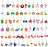 70Pcs Video Game Keychains for Kids Birthday Party, School Party, Dinosaur, Donut, Marine Animal, Mermaid, Rainbow Bulk