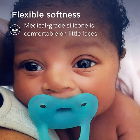 3 Pack 0-2 Smilo Newborn Baby Pacifier - of Orthodontic Pacifiers for Babies from Months - Expands to Support The