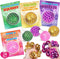 SpringFlower 24 Pack Valentines Day Card,Valentines Day with Squeeze Stretch Fidget Toy