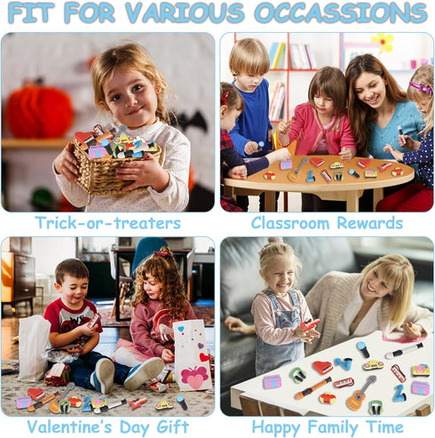 24 Pcs Erasers for Kids, Mini Pencil Eraser Bulk Classroom Prizes, Fun Puzzle Erasers for Preschool Students