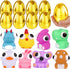 FLYSNK 8 Pack Jumbo Golden Easter Eggs Fillers with Eye-pop Fidget Stress Toys, Easter Basket Stuffers Fillers Large