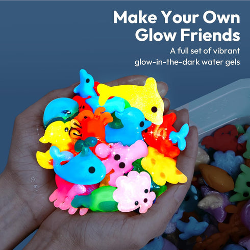 10 Gels(7 12 Klever Kits Glow-in-The-Dark Water Gel Kit, Magic Fairy Water Pets Toy Kit with Glow-in-The-Dark Gels)