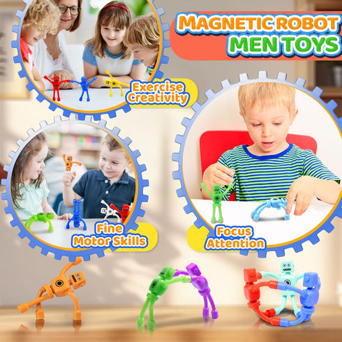 5PC 3 4 5 6 Magnetic Robot Men Travel Toys for Kids Toddlers Boys Fidget Toys Airplane Road Trip Car Travel Activities