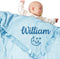 Corissy Personalized Baby Blanket with Name, Custom Flannel Swaddle Blankets, Customized Embroidered