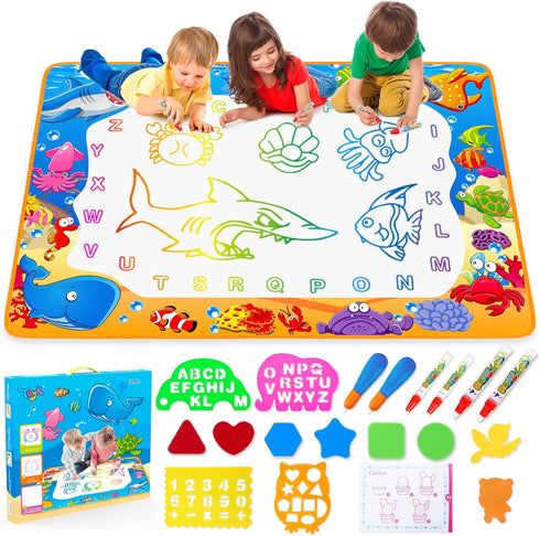 Water Doodle Mat - Kids Painting Writing Color Doodle Drawing Mat Toy