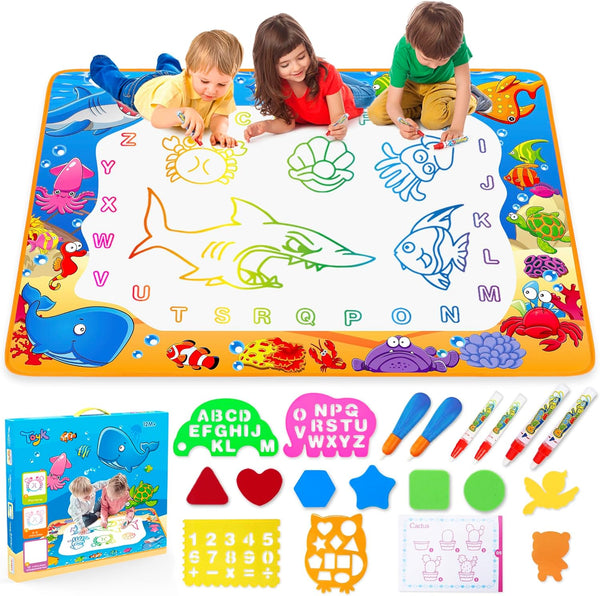 Water Doodle Mat - Kids Painting Writing Color Doodle Drawing Mat Toy