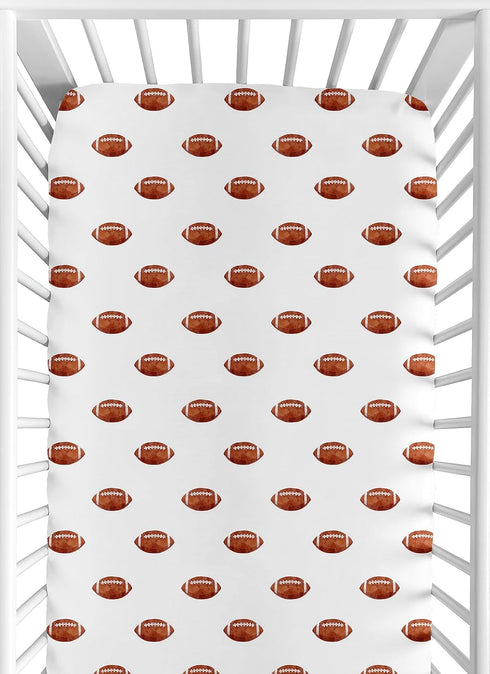 Sweet Jojo Designs Fitted Baby Crib Sheets (Football) for Boys, Infant Nursery,