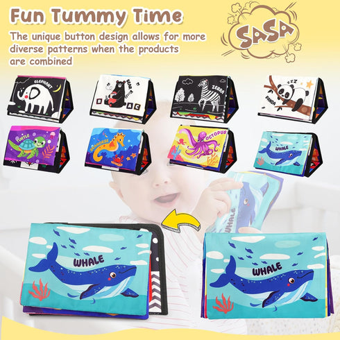Tummy 0-3-6-12 URMYWO Time Toys - Black and White High Contrast Baby Toy for Newborn - Baby Visual Stimulation Mirror