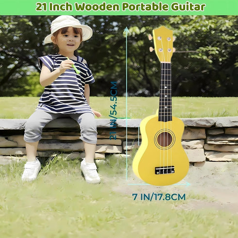 Kids Guitar Acoustic, Jakeloo 21 Inch Wooden Guitar Toy for 3-9 Year Old Boys and Girls, Musical Instrument