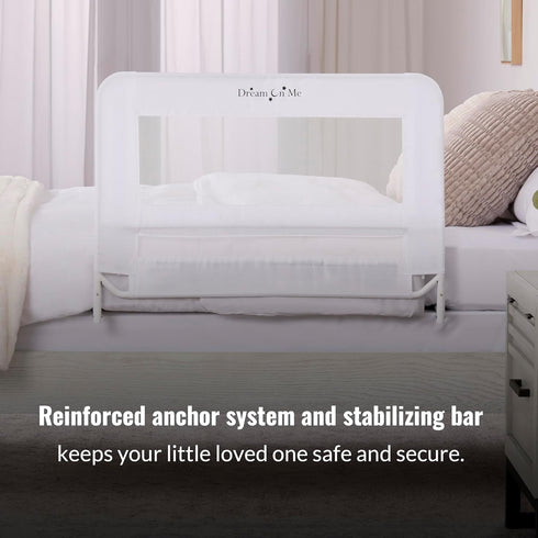 Dream On Me Lightweight Mesh Security Adjustable Bed Rail for Toddler, Breathable Mesh Fabric, Suitable for All Types