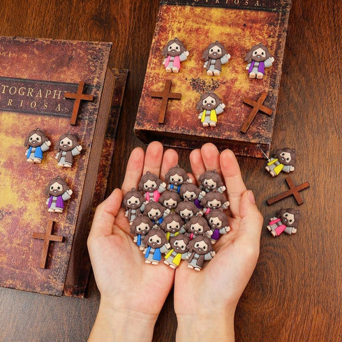 Kkoeop 100 Pcs Little Jesus Figures - Mini Jesus Figures Toy to Hide and Seek Tiny Christ Savior Doll Religious Party