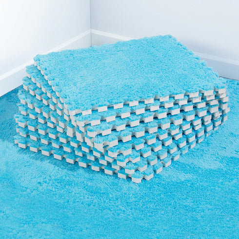 12 pcs Thickened Plush Foam Interlocking Floor Mats, Foam Mats for Floor