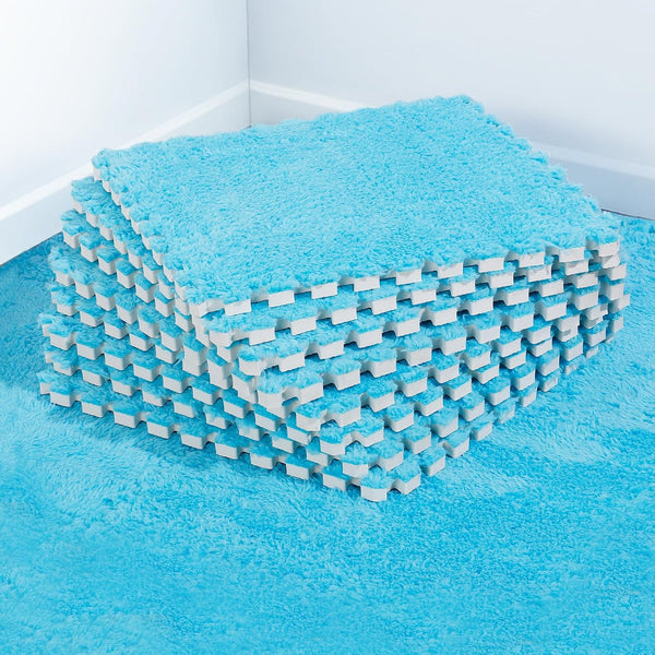 12 pcs Thickened Plush Foam Interlocking Floor Mats, Foam Mats for Floor