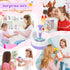 300+PCS 2 3 4 5 6 7 8+ GirlsHome Fabric Flower Bouquets Toys, DIY Flower Making Kit for Kids, Reusable Arts and Crafts