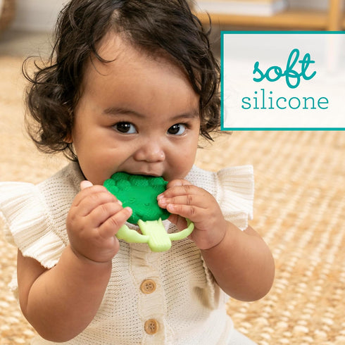 Infantino Lil Nibbles Textured Silicone Teether, BPA-Free Baby Teething Toy, Soft, Easy to Hold, Sensory Stimulation