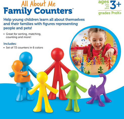 Learning Resources All About Me Family Counters, Set of 72, Ages 3+, Color Recognition