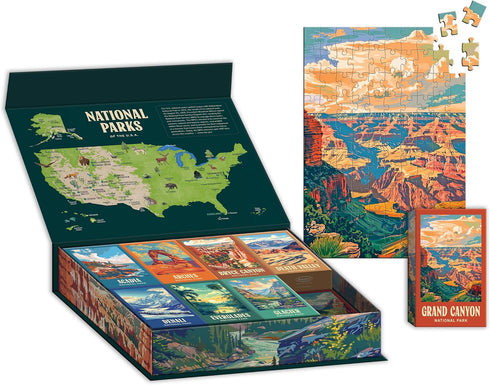 Set 16 100 Set RoseArt - National Parks Jigsaw Puzzle Box - Mini Puzzles, Pieces Each - Colorful Puzzle Gift for Adults
