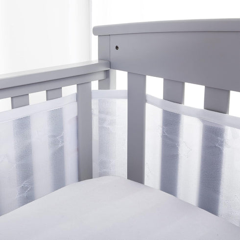 BreathableBaby Breathable Mesh Liner for Full-Size Cribs, Sheer Deluxe 5mm Mesh, Stars