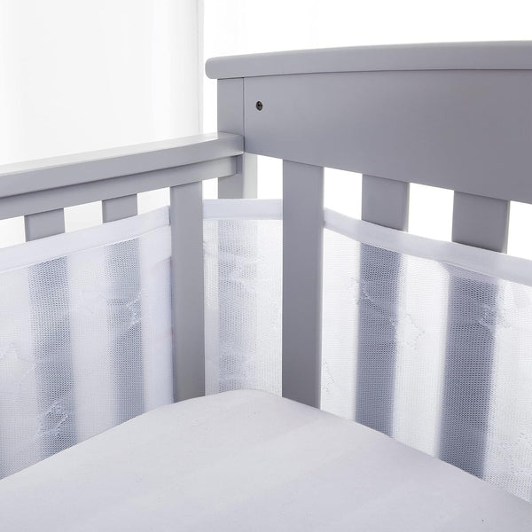 BreathableBaby Breathable Mesh Liner for Full-Size Cribs, Sheer Deluxe 5mm Mesh, Stars