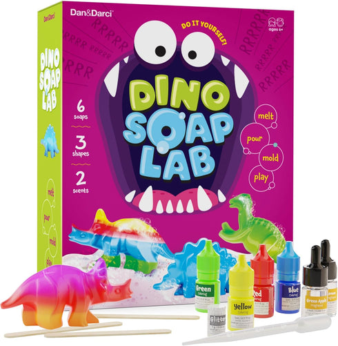 Dino Soap Making Kit for Kids - Dinosaur Science Toys, DIY Craft Kits for Ages 3-12, Easter Gifts
