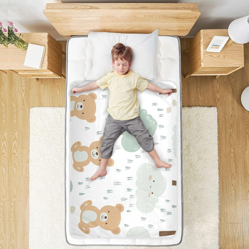 siphylline 52" 34" Cartoon Cute Brown Bear Extra Large Resuable Potty Training Pee Pad Soft Absorbent Diaper Changing