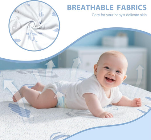 Pack 38"x26" Pack and Play Mattress - N Play Mattresses Pad with Breathable Removable Cover - Dual-Sided Memory Foam