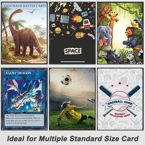 1200 Pcs Black Card Sleeves for Trading Cards, Soft Clear Card Protective Sleeves Deck Card Protectors Fit for Baseball