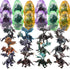Liberty Imports 12 Pack Deluxe 3D Action Figures Realistic Figurine Puzzles in Jurassic Hatching Eggs for Kids