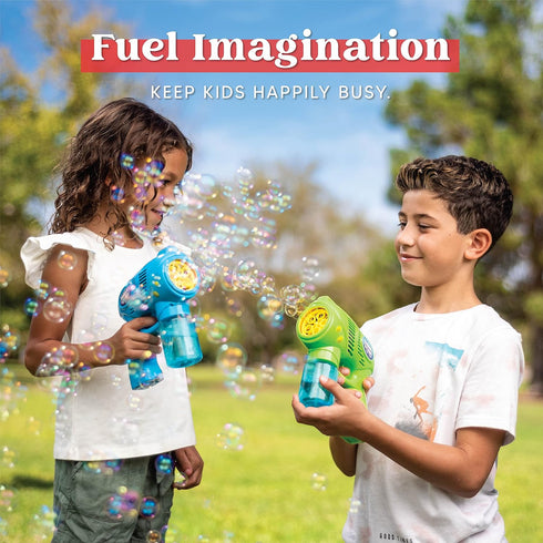 JOYIN 2 Kids Bubble Gun with 2 Bottles Bubble Refill Solution, Bubble Machine Gun for Toddlers, Summer Outdoor Gift