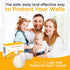 Baby Gate Wall Protectors - Clear Self-Adhesive Bumpers for Safety Gates, Removable & Washable Padding
