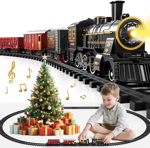 Set 3-4, Sets 3-8 Train for Toddlers Electrical Trains with Track, Light, Sound, Christmas Train for Around The Tree