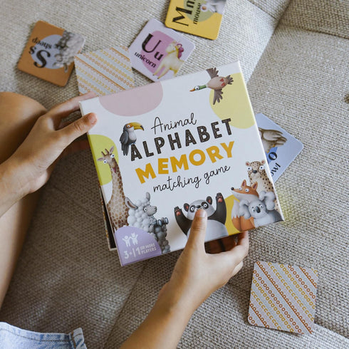 Alphabet Animals Matching Game for Kids, 52 Memory Cards Board Game for Ages 3+ to Develop Concentration Skills