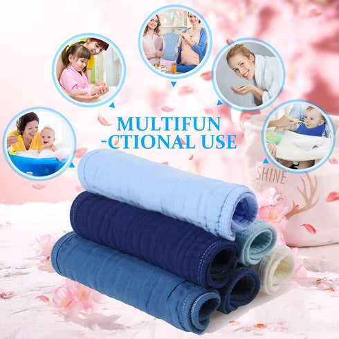 6 9 20 Inch 6 Frienda Pieces Baby Muslin Burp Cloths Large x Layer Burp Cloth Multi Colors Muslin Washcloths Diapers