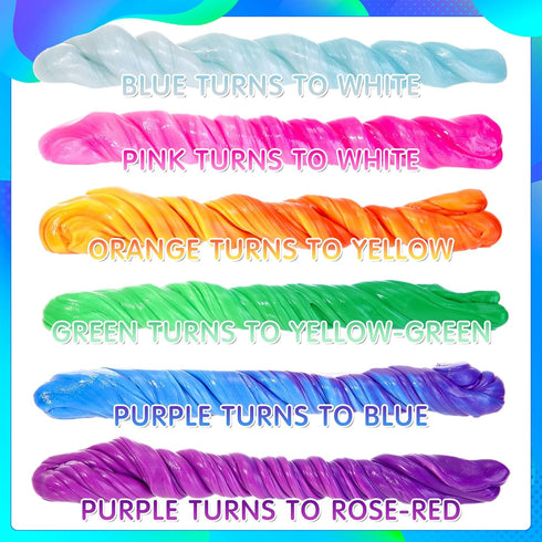12 Pcs Heat Sensitive Color Changing Fidget Putty, Sensory Fidget Toy for Boys Girls, ADHD Stimulation, Classroom