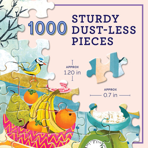 1000 23" 23" eeBoo Piece Puzzle - Swedish Holiday Kitchen Jigsaw Puzzle for Adults, Square x Made with Recycled Board