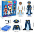 Atoylink Wooden Magnetic Dress Up Dolls Pretend Play Set, 40+ Pcs Occupations Community Helpers for Toddlers