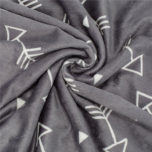 30 40 Inch, BORITAR Baby Blanket Super Soft Minky with Double Layer Dotted Backing, Little Grey Arrows Printed x