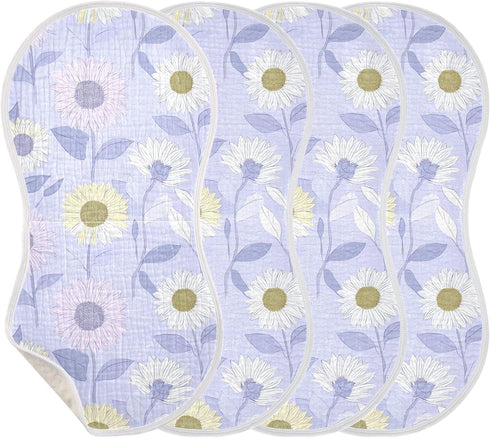 decor gift 4 Pack 22x11in Cotton Burp Cloths Soft and Absorbent? Sunflower Pastel Purple Lavender Baby Cloth for Unisex
